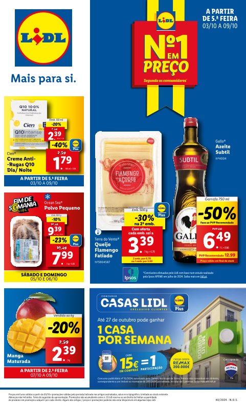 Antevisão Folhetos Lidl 3 Outubro a 9 Outubro