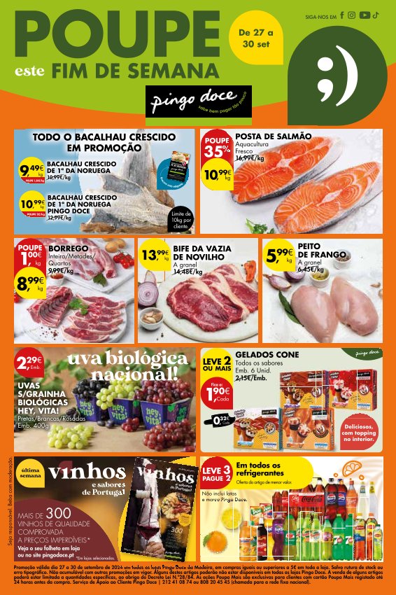 Antevisão Folhetos Pingo Doce 27 Setembro a 30 Setembro