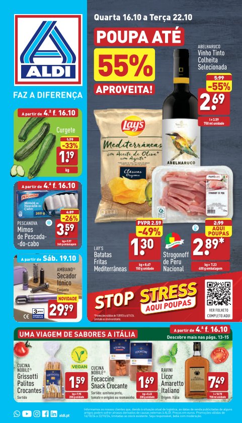 Antevisão Folhetos Aldi 16 Outubro a 22 Outubro