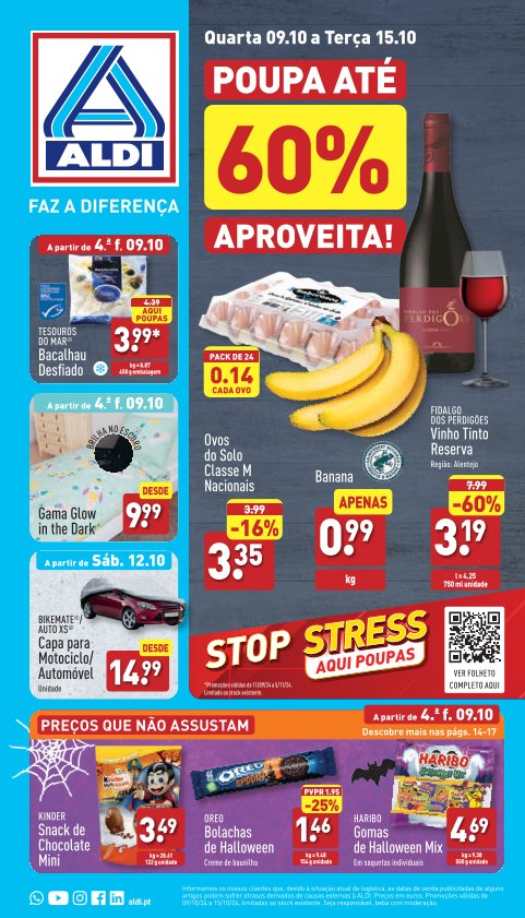 Antevisão Folhetos Aldi 9 Outubro a 15 Outubro