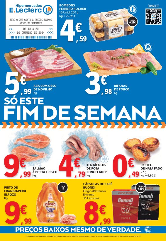 Antevisão Folhetos Leclerc 18 Outubro a 20 Outubro Fim de Semana
