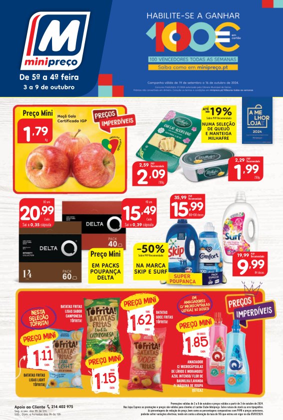Antevisão Folhetos Minipreço 3 Outubro a 9 Outubro