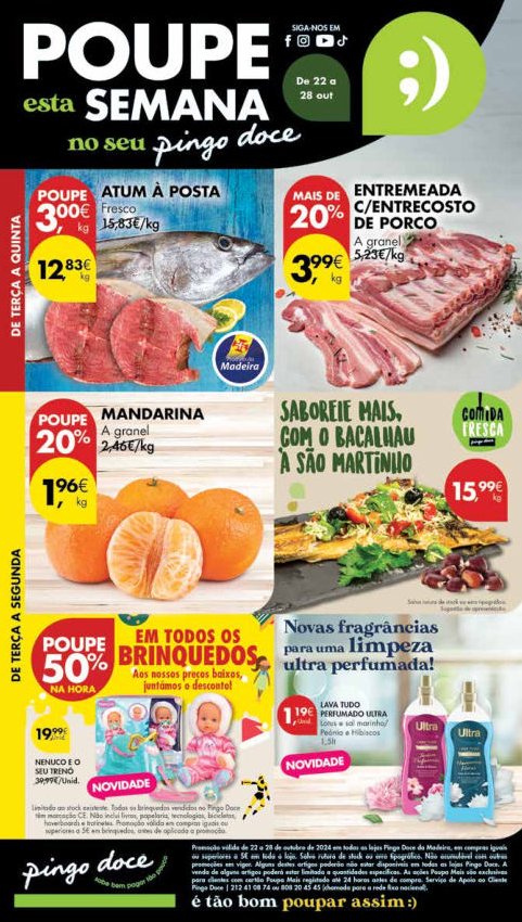 Antevisão Folhetos Pingo Doce 22 Outubro a 28 Outubro Madeira