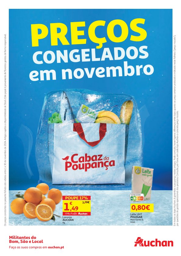 Antevisão Folhetos Auchan 1 Novembro a 30 Novembro Congelados