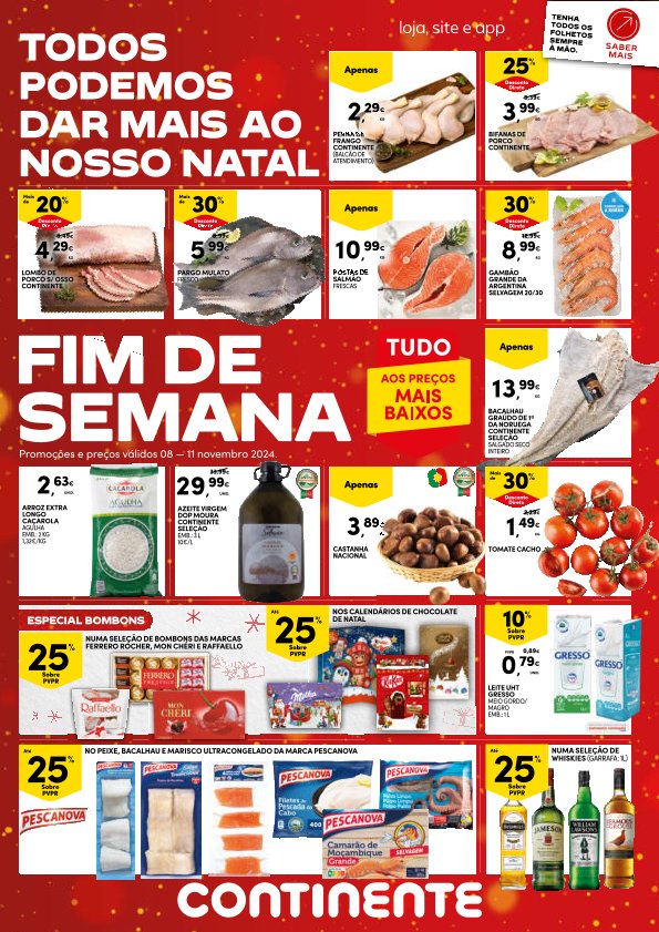 Antevisão Folhetos Continente 8 Novembro a 11 Novembro Fim de Semana