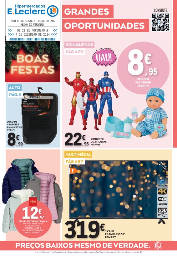 Antevisão Folhetos Leclerc 21 Novembro a 4 Dezembro