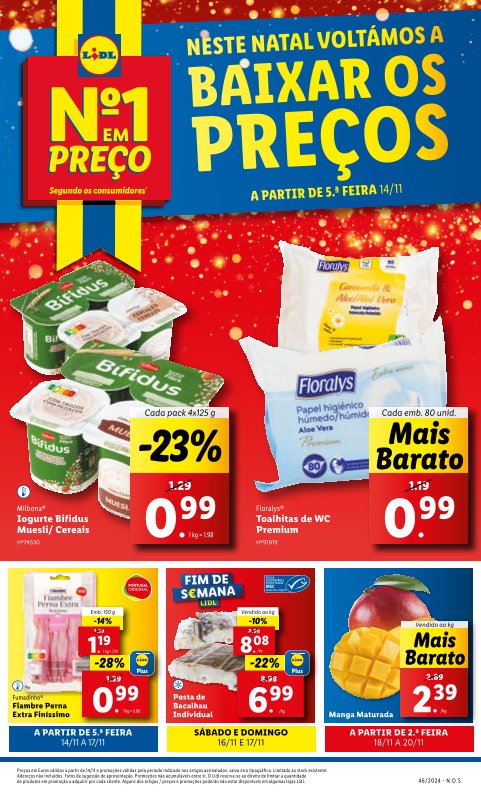 Antevisão Folhetos Lidl a Partir 14 Novembro