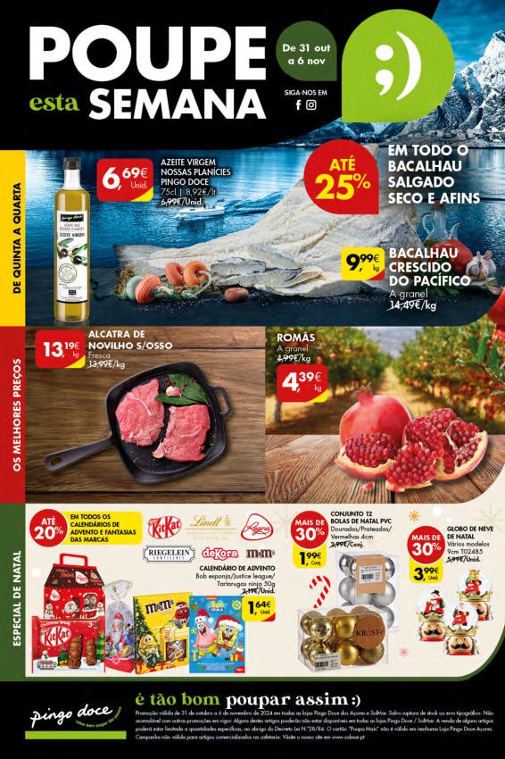 Antevisão Folhetos Pingo Doce 31 Outubro a 6 Novembro Fim de Semana