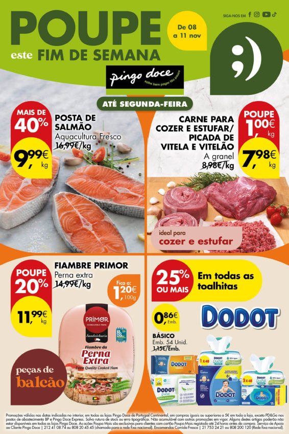 Antevisão Folhetos Pingo Doce 8 Novembro a 11 Novembro Fim de Semana