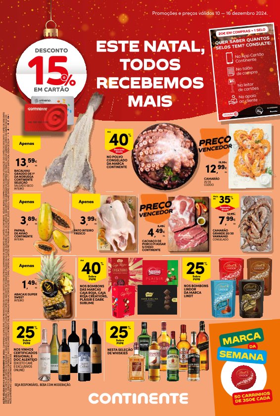 Antevisão Folhetos Continente 10 Dezembro a 16 Dezembro