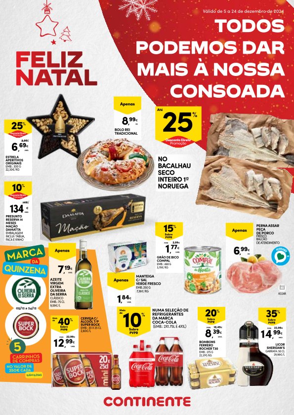 Antevisão Folhetos Continente 5 Dezembro a 24 Dezembro