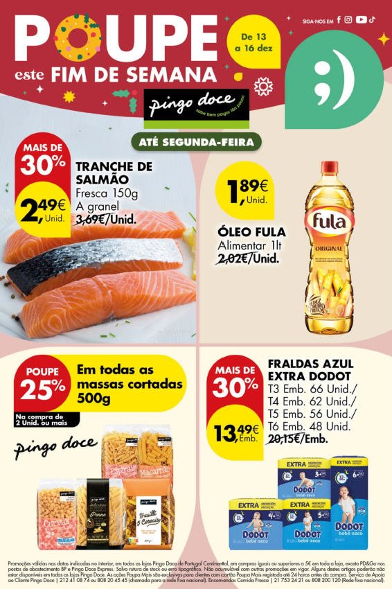 Antevisão Folhetos Pingo Doce 13 Dezembro a 16 Dezembro Fim de Semana