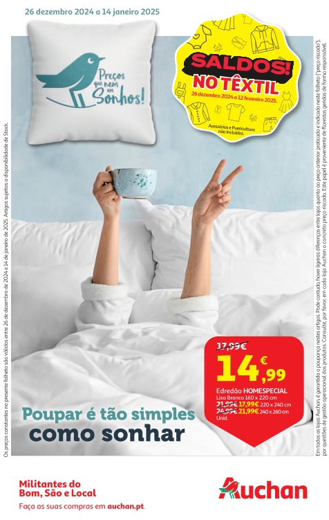 Antevisão Folhetos Auchan 26 Dezembro a 14 Janeiro Saldos No Têxtil
