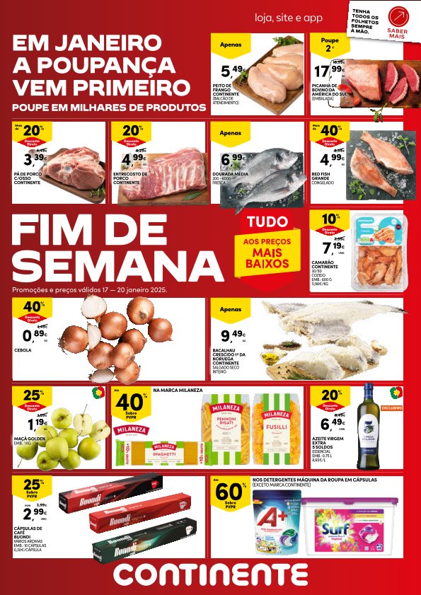 Antevisão Folhetos Continente 17 Janeiro a 20 Janeiro