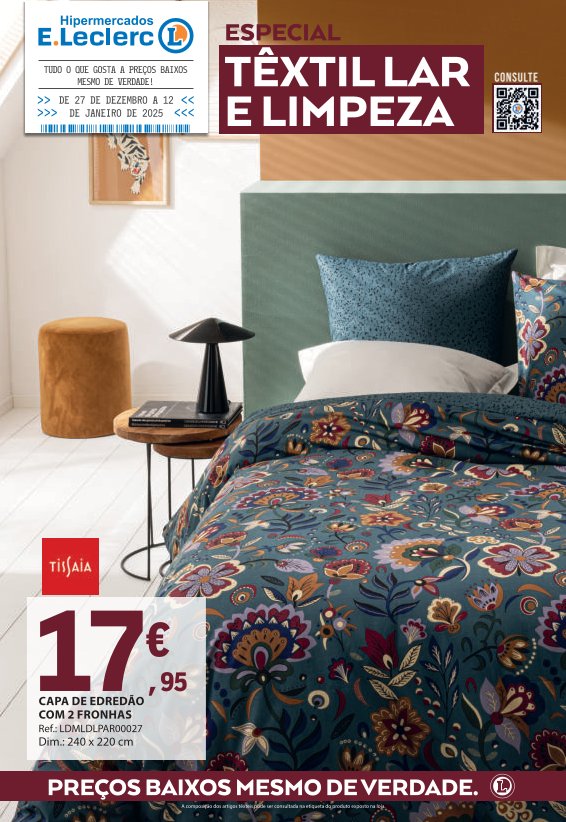 Antevisão Folhetos Leclerc 27 Dezembro a 12 Janeiro Têxtil Lar E Limpeza