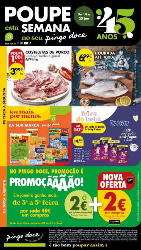 Antevisão Folhetos Pingo Doce 14 Janeiro a 20 Janeiro